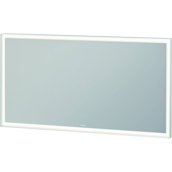 Duravit L-Cube Mirror, 51 1/8 X2 5/8 X27 1/2  White Aluminum Matt, Light Field, Square, Lc738800000 LC7388000006000